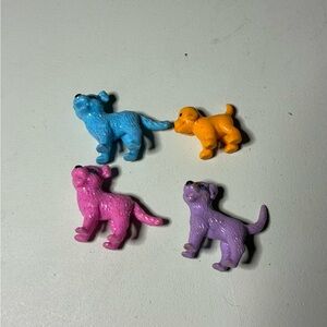 Vintage Polly Pocket Sparkle Glitter Pets Dog Puppy Lot Of 4 Mattel